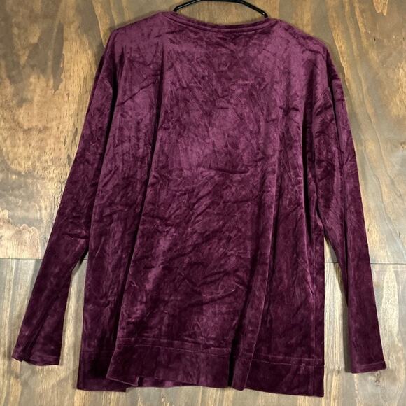 Pure Jill Womens Sweater Burgundy Velvet Pullover Soft Pima Modal Blend XL - Picture 10 of 12